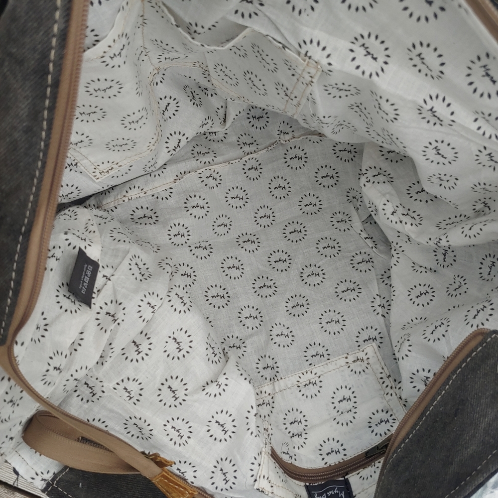 💕🔥Weekender Myra Bag Handmade Cowhide Canvas New - Picture 3 of 7
